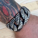 Sanity Jewelry Bracelet Bagger Bracelet - Cutting Lines - Silver - 1.25" Wide - The Classic - B49
