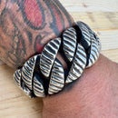 Sanity Jewelry Bracelet Bagger Bracelet - Cutting Lines - Silver - 1.25" Wide - The Classic - B49