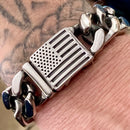 Sanity Jewelry Bracelet Bagger Bracelet - "EASY BIKER" - American Flag Polished - 3/4" wide - B123