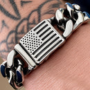 Sanity Jewelry Bracelet Bagger Bracelet - "EASY BIKER" - American Flag Polished - 3/4" wide - B123