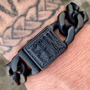 Sanity Jewelry Bracelet Bagger Bracelet - "EASY BIKER" - FTW Black - 3/4" wide - B116