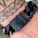 Sanity Jewelry Bracelet Bagger Bracelet - "EASY BIKER" - Guardian Cross Black - 3/4" wide - B120