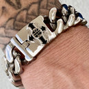 Sanity Jewelry Bracelet Bagger Bracelet - "EASY BIKER" - Guardian Cross Polished - 3/4" wide - B122