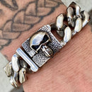 Sanity Jewelry Bracelet Bagger Bracelet - "EASY BIKER" - Skull Polished - 3/4" wide - B129