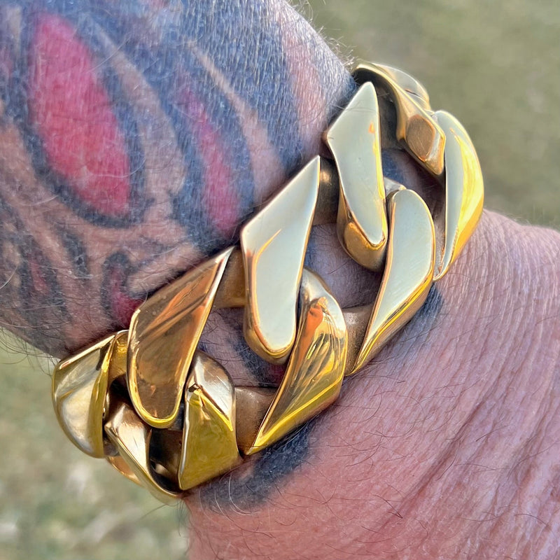 Sanity Jewelry Bracelet Bagger Bracelet - Gold - 1.25" Wide - The Classic - B30