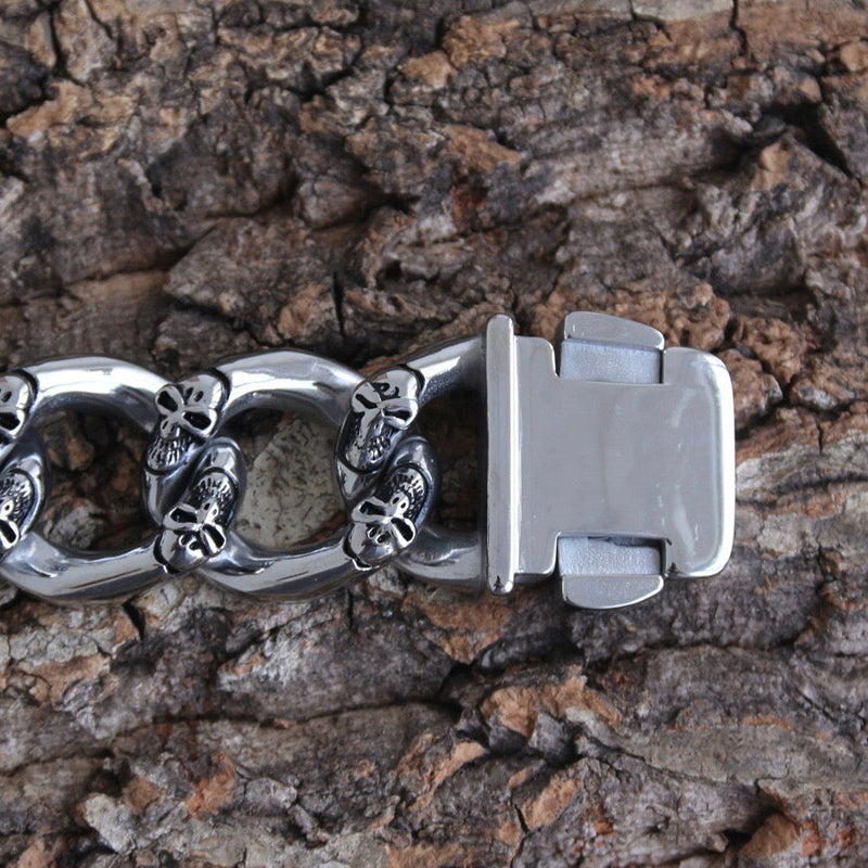 Sanity Jewelry Bracelet Bagger Bracelet - Skull ChainGang - Custom - 7/8" Wide - B33