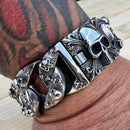 Sanity Jewelry Bracelet Bagger Bracelet - Skull & Crossbones - Silver - 1.25" Wide - The Classic - B50
