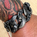 Sanity Jewelry Bracelet Bagger Bracelet - Skull & Roses - Classic - 1.25" Wide - B99
