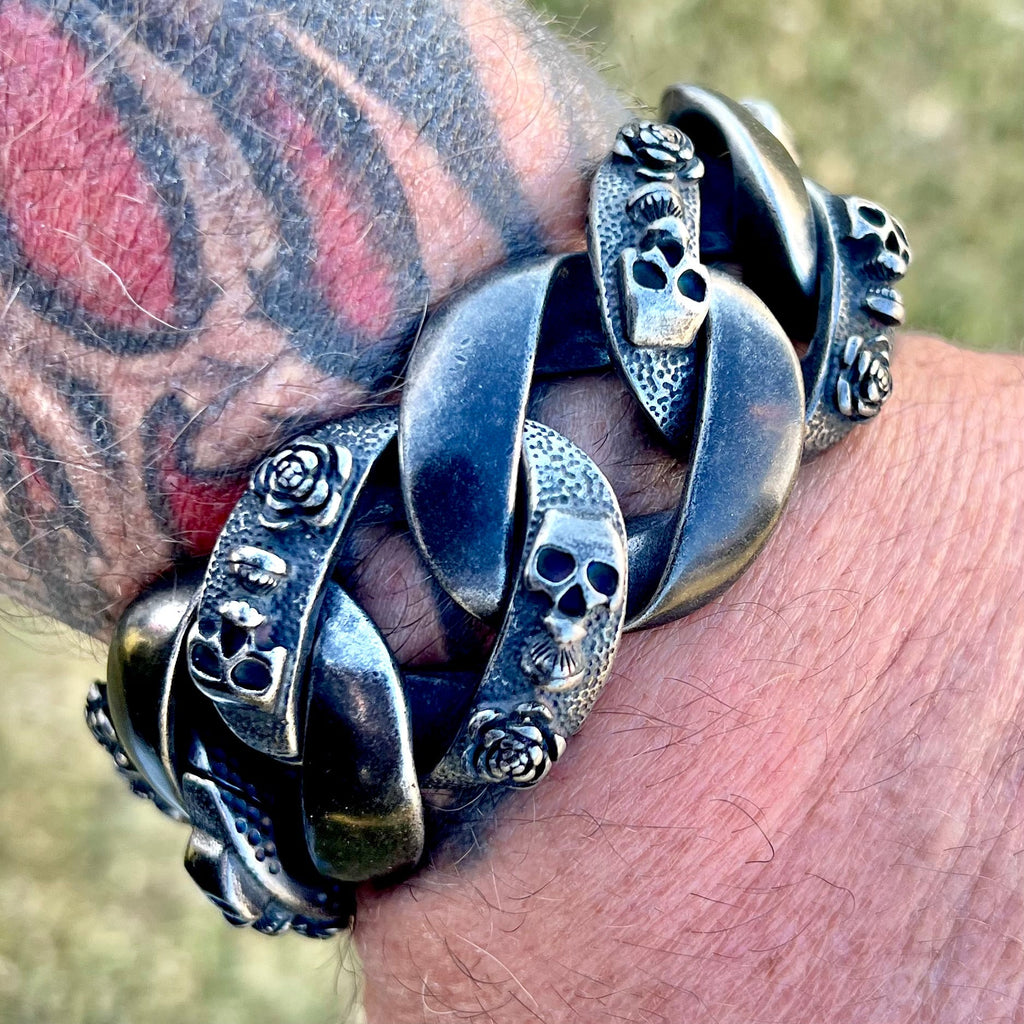 Stainless Steel Phantom Skull Bracelet – Badass Jewelry