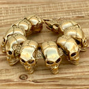 Sanity Jewelry Bracelet Black Hills 1/2" Classic - Gold Skulls - B148