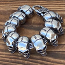 Sanity Jewelry Bracelet Black Hills 1/2" Classic - Silver Skulls - B146