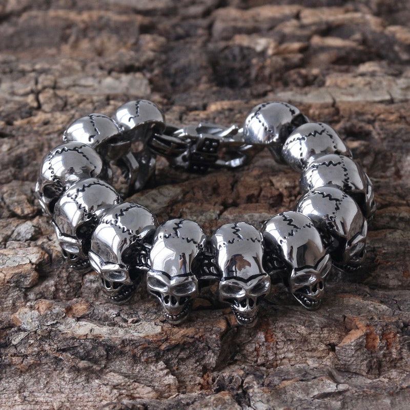 Sanity Jewelry Bracelet Black Hills - Skull Bracelet - Silver Skulls - B37