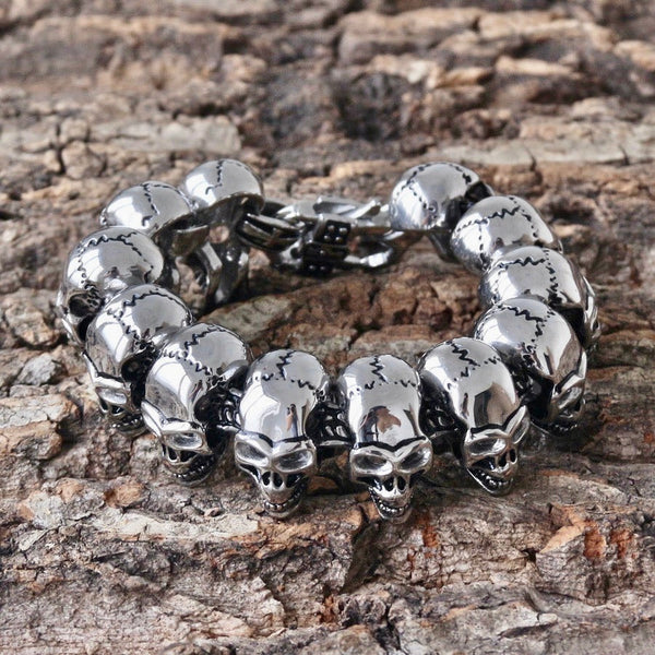 Sanity Jewelry Bracelet Black Hills - Skull Bracelet - Silver Skulls - B37