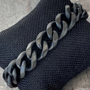 SANITY JEWELRY® Bracelet Bracelet Cuban - 1/2" Classic - Matte Black Havana - CB211