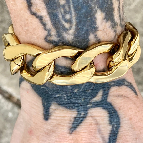 SANITY JEWELRY® Bracelet Bracelet Cuban - 3/4" Easy Biker - Gold Key West - CBK18