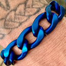 SANITY JEWELRY® Bracelet Bracelet Cuban - 3/4" Easy Biker  - Matte Blue Key West - CBK17