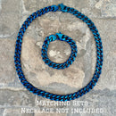 SANITY JEWELRY® Bracelet Bracelet - Diamond Cut Cuban Link - Blue - 3/8" wide - CB11