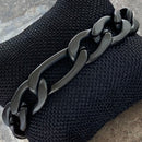 SANITY JEWELRY® Bracelet Bracelet Figaro - 1/2” Classic - Matte Black Sicilian - FB209