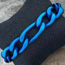 SANITY JEWELRY® Bracelet Bracelet Figaro - 1/2” Classic - Matte Blue Sicilian - FB208