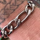 SANITY JEWELRY® Bracelet Bracelet Figaro - 1/2" Classic - Polished Silver Sicilian - FB207