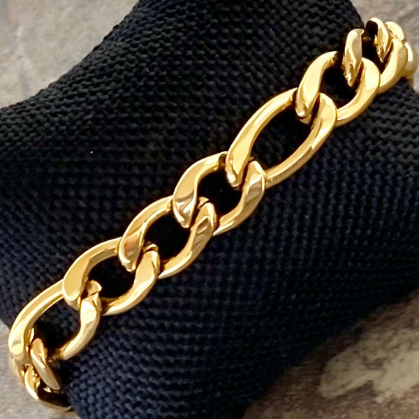 SANITY JEWELRY® Bracelet Bracelet Figaro - 1/4" Custom - Gold Sicilian - FB405