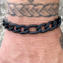 SANITY JEWELRY® Bracelet Bracelet Figaro - 1/4" Custom - Matte Black Sicilian - FB403