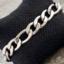 SANITY JEWELRY® Bracelet Bracelet Figaro - 1/4" Custom - Polished Silver Sicilian - FB402