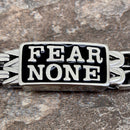 Sanity Jewelry Bracelet "Chain Mail" Bracelet - Custom - Fear None Silver - 1/2 inch wide - B84