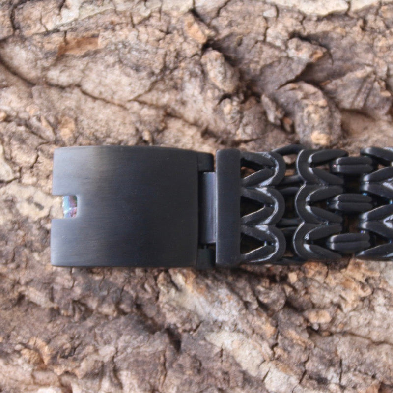 Sanity Jewelry Bracelet Chain Mail - Classic - Black - 1 inch wide - B101