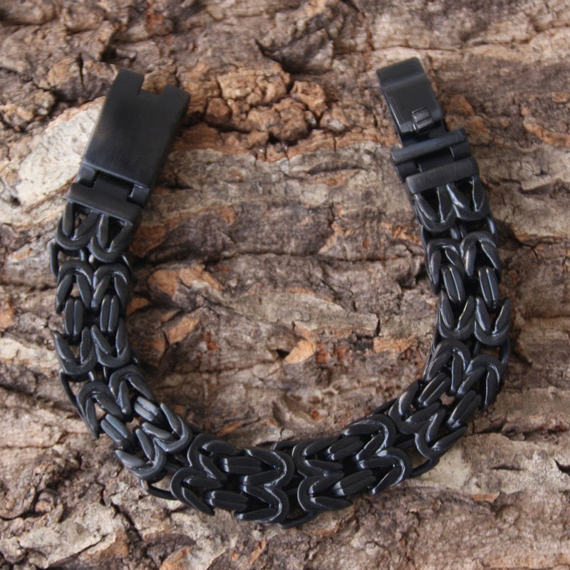 Sanity Jewelry Bracelet Chain Mail - Custom - Black - 1/2 inch wide - B102
