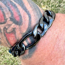 SANITY JEWELRY® Bracelet - Figaro - Classic - Black - 1/2” Wide - FB04