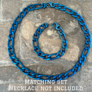 SANITY JEWELRY® Bracelet - Figaro - Classic - Blue - 1/2” Wide - FB13