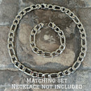 SANITY JEWELRY® Bracelet - Figaro - Classic - Polished Silver - 1/2" Wide - FB01