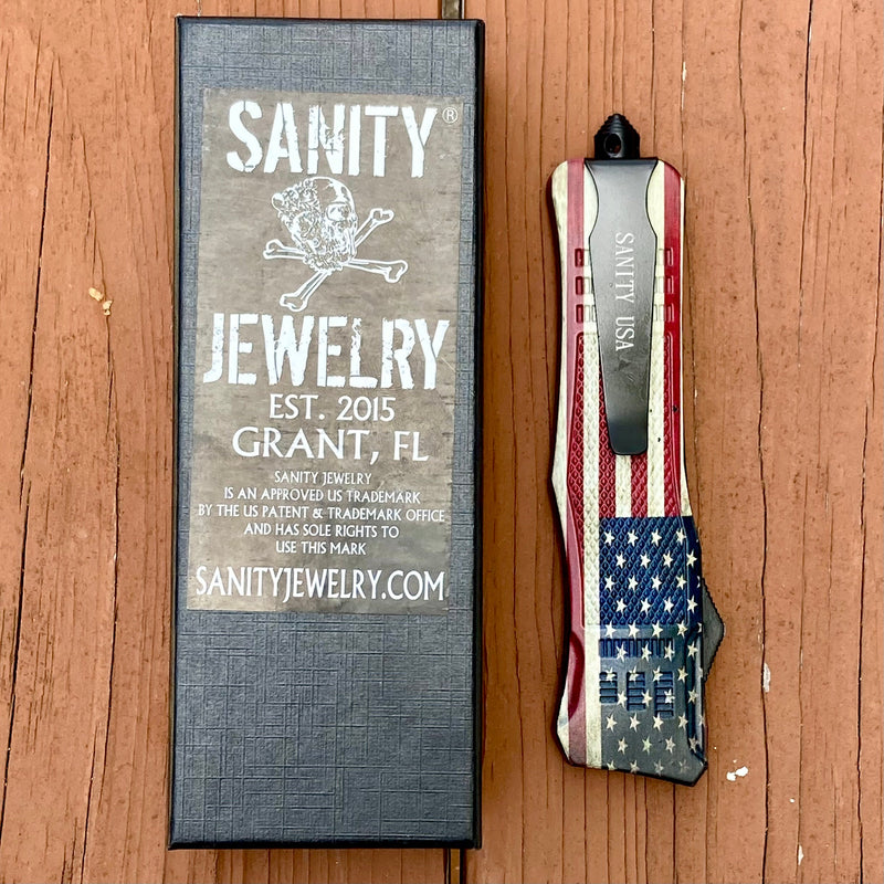 SANITY JEWELRY® Bracelet Frank Nitti - Flag - Double Sided Serrated - Large - LFDBS