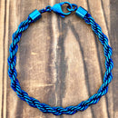 SANITY JEWELRY® Bracelet - Men & Women's 6MM Rope Chain Bracelet- Blue - B165