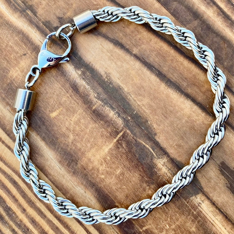 SANITY JEWELRY® Bracelet - Men & Women's 6MM Rope Chain Bracelet- Polished - B163