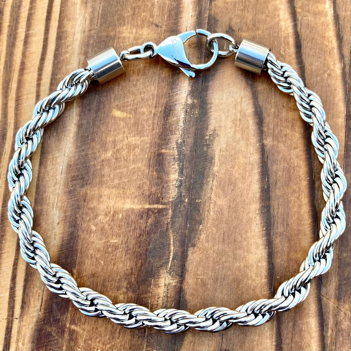 Rope Chain 6mm Bracelet- Polished - B163