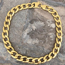 SANITY JEWELRY® Bracelet, necklace 22 inches Necklace Cuban -3/4" Easy Biker - Gold Key West - CNK18