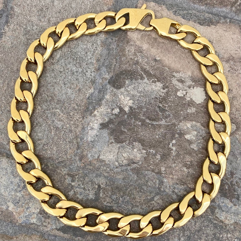 SANITY JEWELRY® Bracelet, necklace 22 inches Necklace Cuban -3/4" Easy Biker - Gold Key West - CNK18