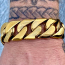 SANITY JEWELRY® Bracelet, necklace 8 inches Bagger Bracelet - Gold - 1" Wide - The Custom - B33