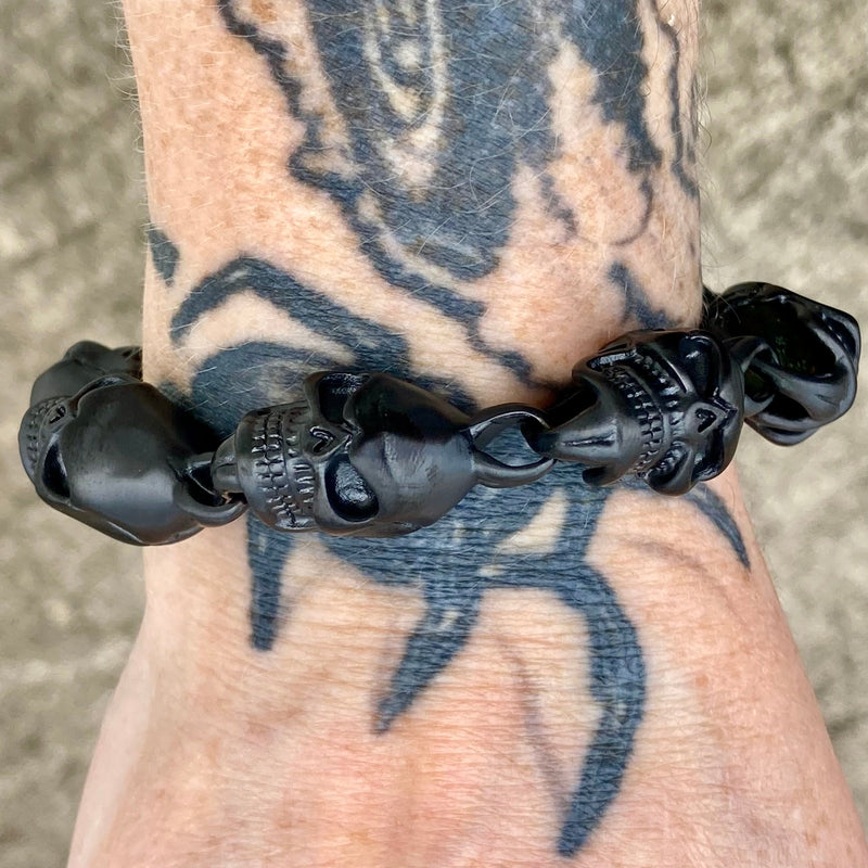 SANITY JEWELRY® Bracelet, necklace Bundle Necklace & Bracelet Combo - Black Hell Ride Custom 1"