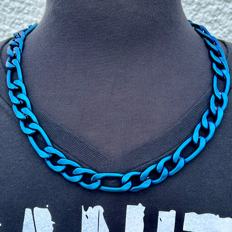 SANITY JEWELRY® Bracelet, necklace Bundle Necklace & Bracelet Combo - Blue Figaro Tuscany 1/2"