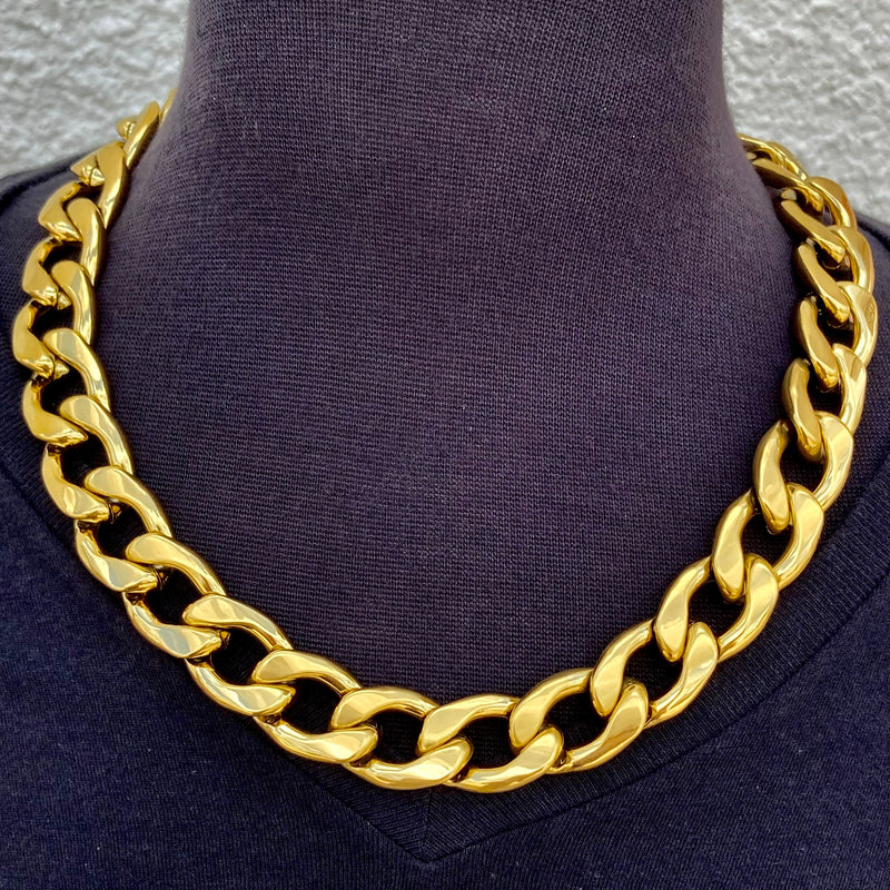 SANITY JEWELRY® Bracelet, necklace Necklace Cuban -3/4" Easy Biker - Gold Key West - CNK18
