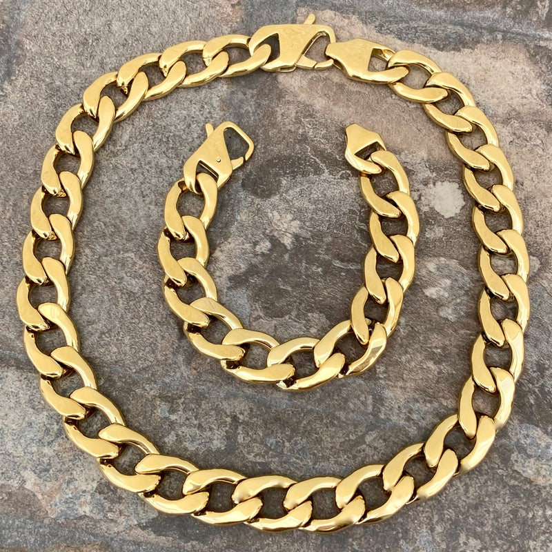 SANITY JEWELRY® Bracelet, necklace Necklace Cuban -3/4" Easy Biker - Gold Key West - CNK18