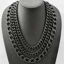 SANITY JEWELRY® Bracelet, necklace Necklace Cuban -3/4" Easy Biker - Matte Black Key West - CNK16