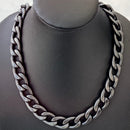 SANITY JEWELRY® Bracelet, necklace Necklace Cuban -3/4" Easy Biker - Matte Black Key West - CNK16