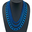 SANITY JEWELRY® Bracelet, necklace Necklace Cuban -3/4" Easy Biker - Matte Blue Key West - CNK17