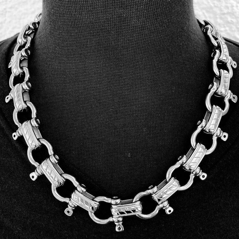 SANITY JEWELRY® Bracelet, necklace, wallet chain Bundle Necklace, Bracelet & Wallet Chain Combo - Polished Silver Shackle