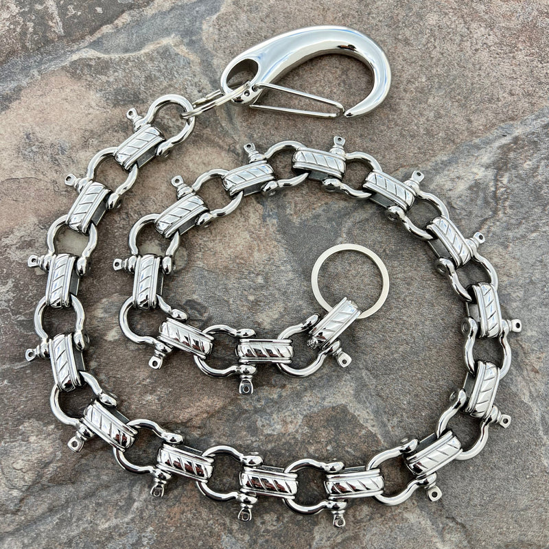 SANITY JEWELRY® Bracelet, necklace, wallet chain Bundle Necklace, Bracelet & Wallet Chain Combo - Polished Silver Shackle