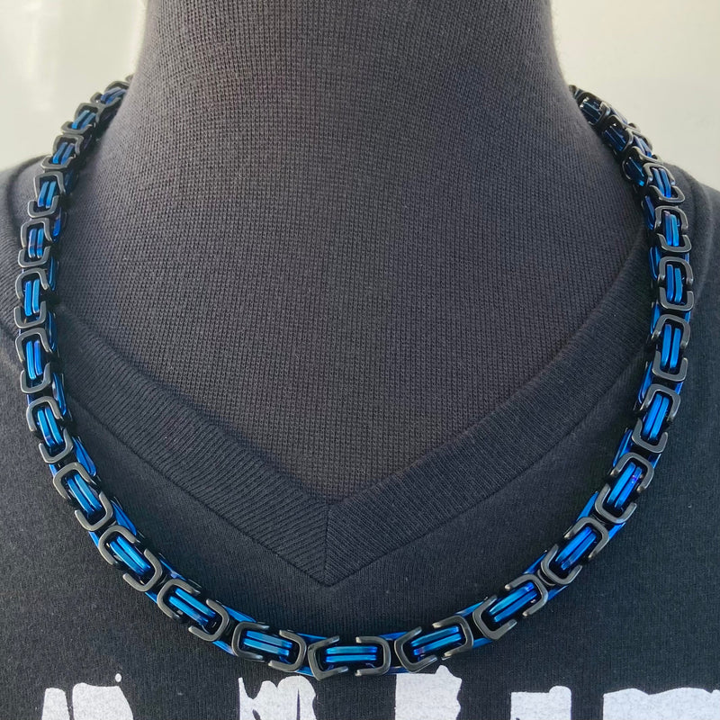 SANITY JEWELRY® Bracelet, necklace, wallet chain Daytona Deluxe Blue and Black Necklace, Bracelet and Wallet Chain Bundle